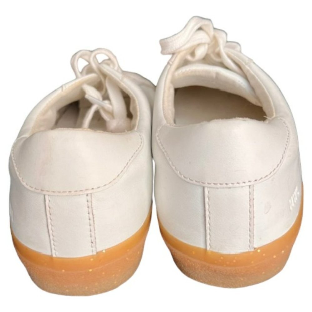 Madewell Low Sidewalk Leather Sneakers Glitter Gum Sole - White - 9.5 - Picture 5 of 10